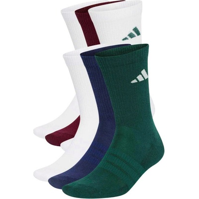 adidas Cushioned Crew Socks 6 Pair Pack White Blue Maroon