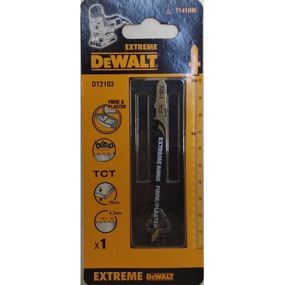 DeWALT DT2103 Pilový list se zuby s karbidy wolframu pro řezání keramických obkladů, laminátů a vyztužených plastů s tloušťkou do 20 mm, 100 mm, 1 ks (T141HM)