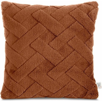 Takoy Povlak na polštář 45x45 cm cihlový z měkkého plyše zdobený vypouklým vzorem CARO DESIGN 91-HF-476078 | 45 x 45 cm