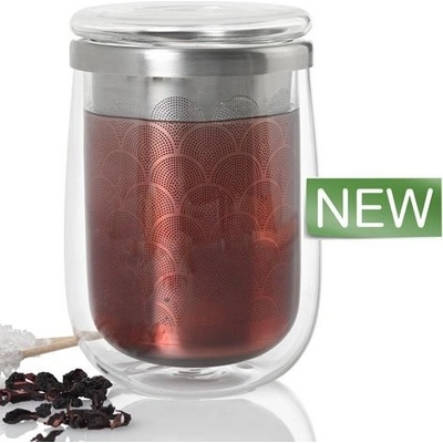 AdHoc Hrnček na čaj s infuzérom FUSION GLASS 400 ml
