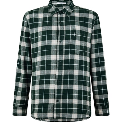 Jack Wills Men's JW Check Long-Sleeve Patterned Shirt - Evergreen
