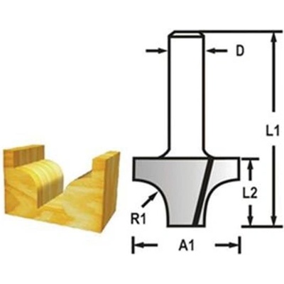 Makita D-48175 - Fréza do dřeva profilová stopka 8 mm,38,1x28,6x60 mm