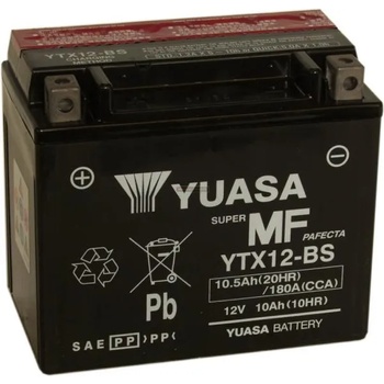 Image 1 of YUASA AGM 12V 10Ah left+ YTX12-BS