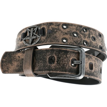 Image 1 of Leather & steel fashion Колан Pentagram кръст - кафяво - LSF2 27