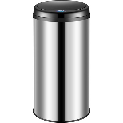 InternetovaZahrada - Bezdotykový odpadkový kôš s USB 40 l - strieborný