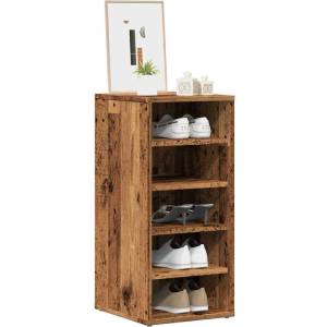 vidaXL Шкаф за обувки 32 x 35 x 70 см Старо дърво (856710)