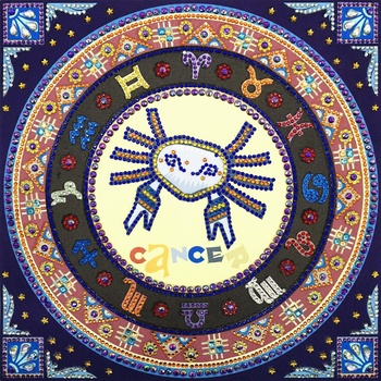 Image 1 of Диамантен Гоблен "Зодия Рак" - 35 x 35 см, Специални мъниста