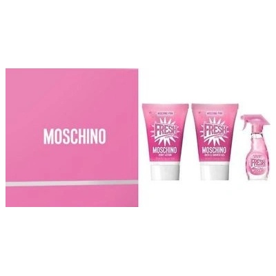 Moschino Pink Fresh Couture EDT 5 ml + sprchový gél 25 ml + telové mlieko 25 ml pre ženy darčeková sada