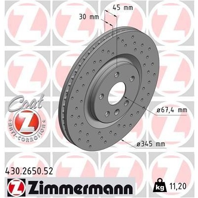 Brzdový kotúč ZIMMERMANN 430.2650.52