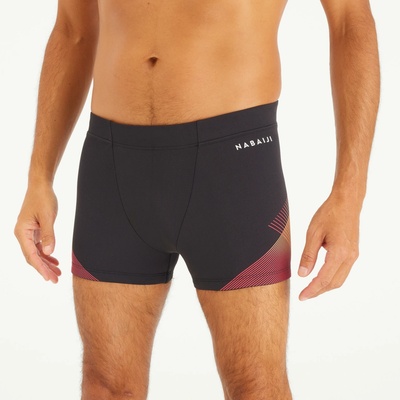 Decathlon pánske boxerkové plavky Fiti čierno-červené