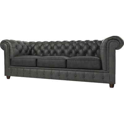 ROPEZ Антрацитен кадифен диван 230 cm Cambridge - Ropez (Cambridge Sofa 3os. tk. Riviera 95 nogi brąz)