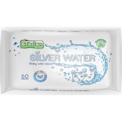 Bebelan Влажни кърпи Bebelan - Silver Water, 60 броя (3800232570152)