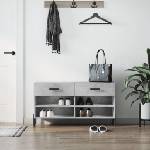 vidaXL Пейка за обувки, бетонно сив, 102x35x55 см, инженерно дърво (829752)