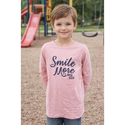 Dívčí tričko VENERE Smile more dlouhý rukáv růžové