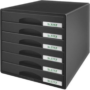 Leitz Шкаф за документи, пластмасов, 6 чекмеджета, LEITZ "Plus", черен 52120095 (52120095)
