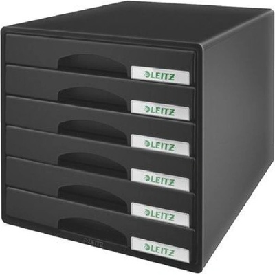 Leitz Шкаф за документи, пластмасов, 6 чекмеджета, LEITZ "Plus", черен 52120095 (52120095)