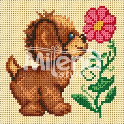 Milena Style Палаво кученце - гоблен с щампа без конци