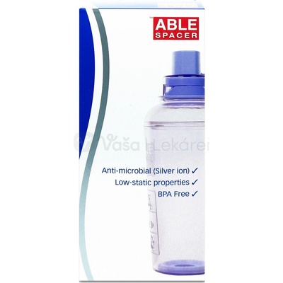 ABLE SPACER 2 Nadstavec inhalačný s ventilom s náustkom 1 ks