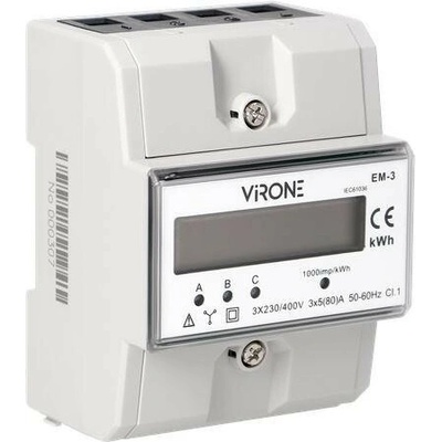 ORNO Trojfázový elektromer 80A, 4,3 moduly, DIN TH-35mm