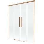 Mexen Rox душ параван 2-крилен, плъзгащ се 140 x 150 см, прозрачен, четкана мед (8C9-140-002-65-00)