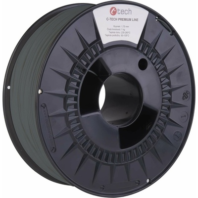 C-Tech Premium Line ASA, čedičová šedá, RAL7012, 1,75mm, 1kg