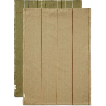 ferm LIVING Кърпа за чай ITO 50 x 70 cm, комплект от 2 бр. , зелен / бежов, памук, твърди LIVING (FERM1104270141)