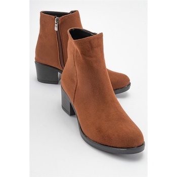 Image 1 of Moda Trend Дамски велурени боти с противоплъзгаща подметка - Таба #410779 (410779_Кафяво)