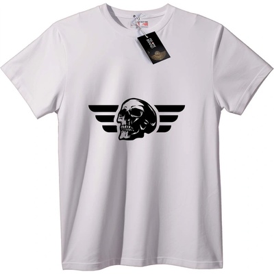 NOONEBRAND Тениска Череп с Крила - 2XL, White