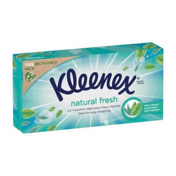 Kleenex Natural fresh papírové kapesníčky v krabičce 3-vrstvé 64 ks