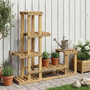 vidaXL Стойка за растения Бяло измиване 93, 5 x 25 x 91, 5 см (903089)