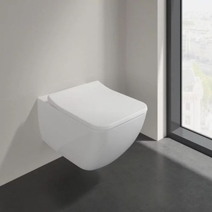 Villeroy & Boch Комплект окачена тоалетна чиния Villeroy&Boch Collaro Combi-Pack DirectFlush Rimless със седалка softclose, бяло Alpin CeramicPlus (4626RS01)