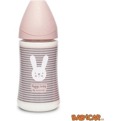 Suavinex premium láhev silikon proužky růžová 270ml