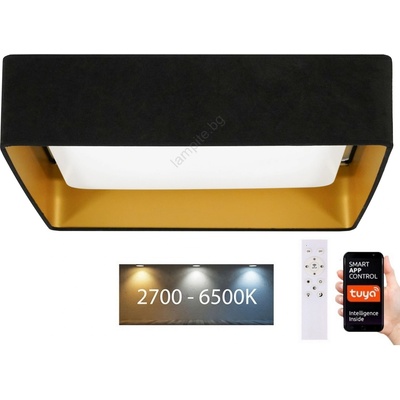 Brilagi Brilagi-LED Димируемо осветително тяло VELVET SQUARE LED/36W/230V Wi-Fi Tuya+ДУ черно (BG0659)