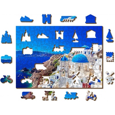 WOODEN CITY Dřevěné Santorini Řecko 2v1 EKO 200 dielov