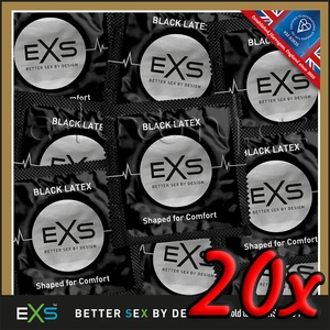 EXS Condoms Black Latex 20 pack