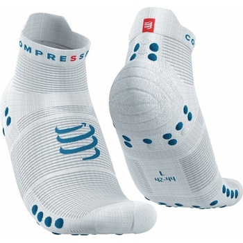 Compressport ponožky Pro Racing Socks v4.0 Run Low white fjord blue