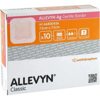 Allevyn Gentle Border Krytie na rany 7,5 x 7,5 cm adhezívne penové krytie so silikónovým gélom 10 ks