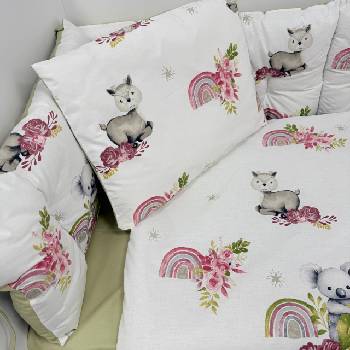 Бебешки спален комплект Сърничка със зелено