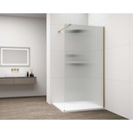 POLYSAN Esca - Стена за душ кабина 70x210 см, Antidrop, стъкло Flute/матово злато ES1370-04 (ES1370-04)