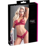 Cottelli Collection - секси сутиен комплект от дантела - червен - M