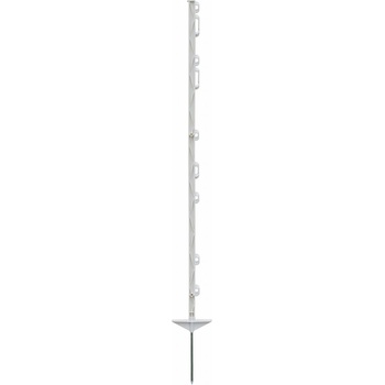 Plastový sloupek pro elektrický ohradník, délka 125 cm, 9 oček, bílá