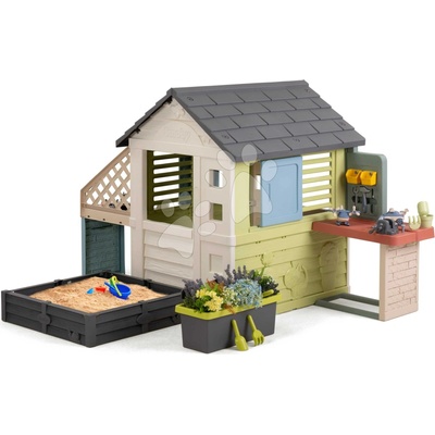 Smoby Domček s pieskoviskom pri okne Pretty Playhouse&Kitchen Life s kuchynkou