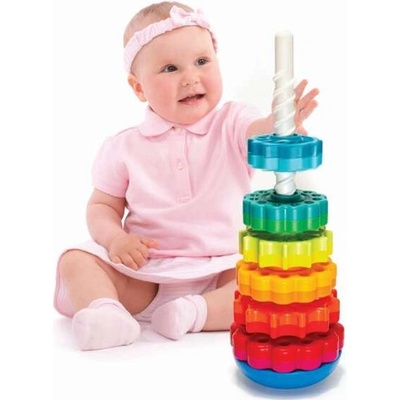 Fat Brain Toys Točiaca sa veža pre bábätká Piramida SpinAgain