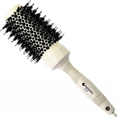 Hairway Organica okrúhla fúkacia kefa z organického materiálu s tromi typmi štetín krémová 07167 44 mm