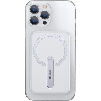 Baseus Crystal Magnetic Glass Case With a Bracket - хибриден удароустойчив кейс с MagSafe и вградена поставка за iPhone 13 Pro Max (прозрачен)