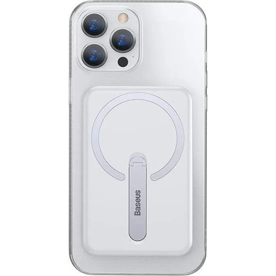 Baseus Crystal Magnetic Glass Case With a Bracket - хибриден удароустойчив кейс с MagSafe и вградена поставка за iPhone 13 Pro Max (прозрачен)