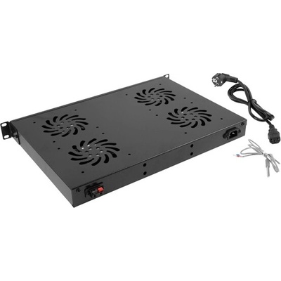 Аксесоар Lanberg 19" fan unit / ventilation panel with lcd 4 fans + thermostat, 230V, black (AK-1503-B)