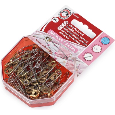Spínací špendlíky zahnuté na patchwork délka 40 mm Varianta: nikl, Balení: 1 karta 61722/160494/286824 – Zboží Mobilmania