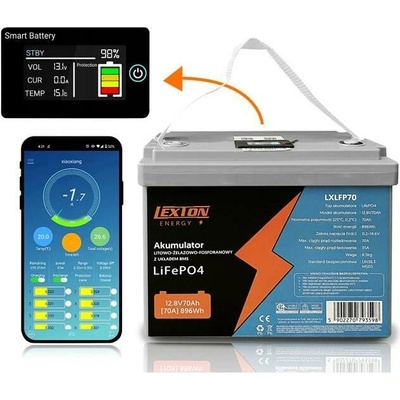 LEXTON LiFePO4 12,8V 70Ah LXLFP70 s BMS