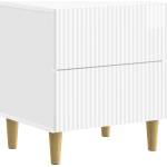 vidaXL Нощен шкаф Бял гланц 43 x 34, 5 x 48 см Инженерна дървесина (894533)